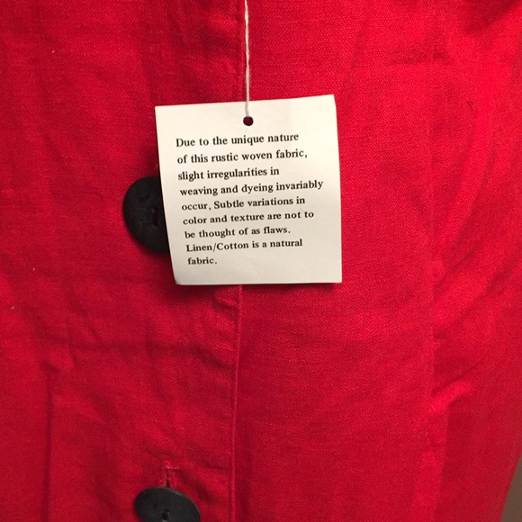 VTG 80’s/90’s NWT Avon Fashion Red Linen Dress - Picture 7 of 10
